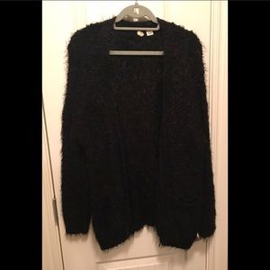 Anthropologie Moth Fuzzy Eyelash Cardi